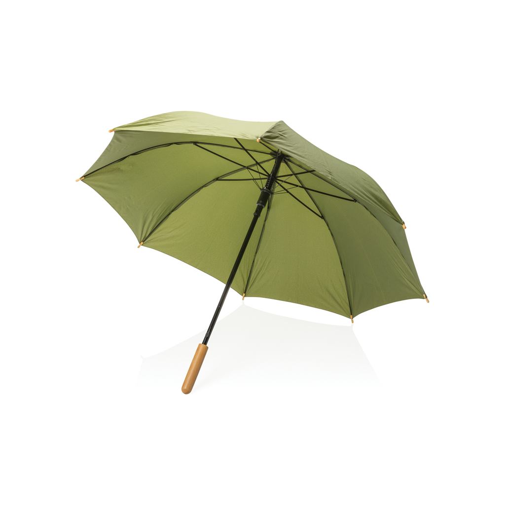 Duurzame paraplu | rPET | 23 Inch | Met bamboe handvat | groen