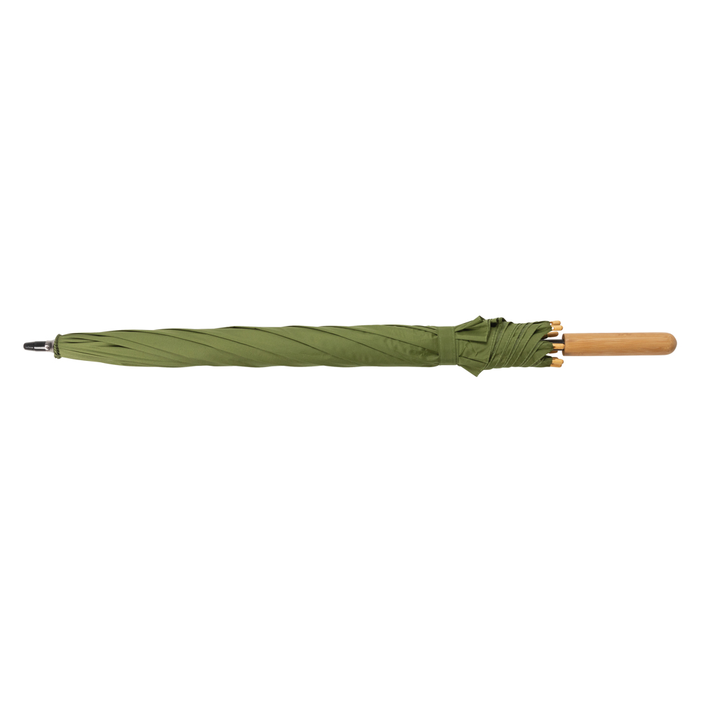 Duurzame paraplu | rPET | 23 Inch | Met bamboe handvat | groen