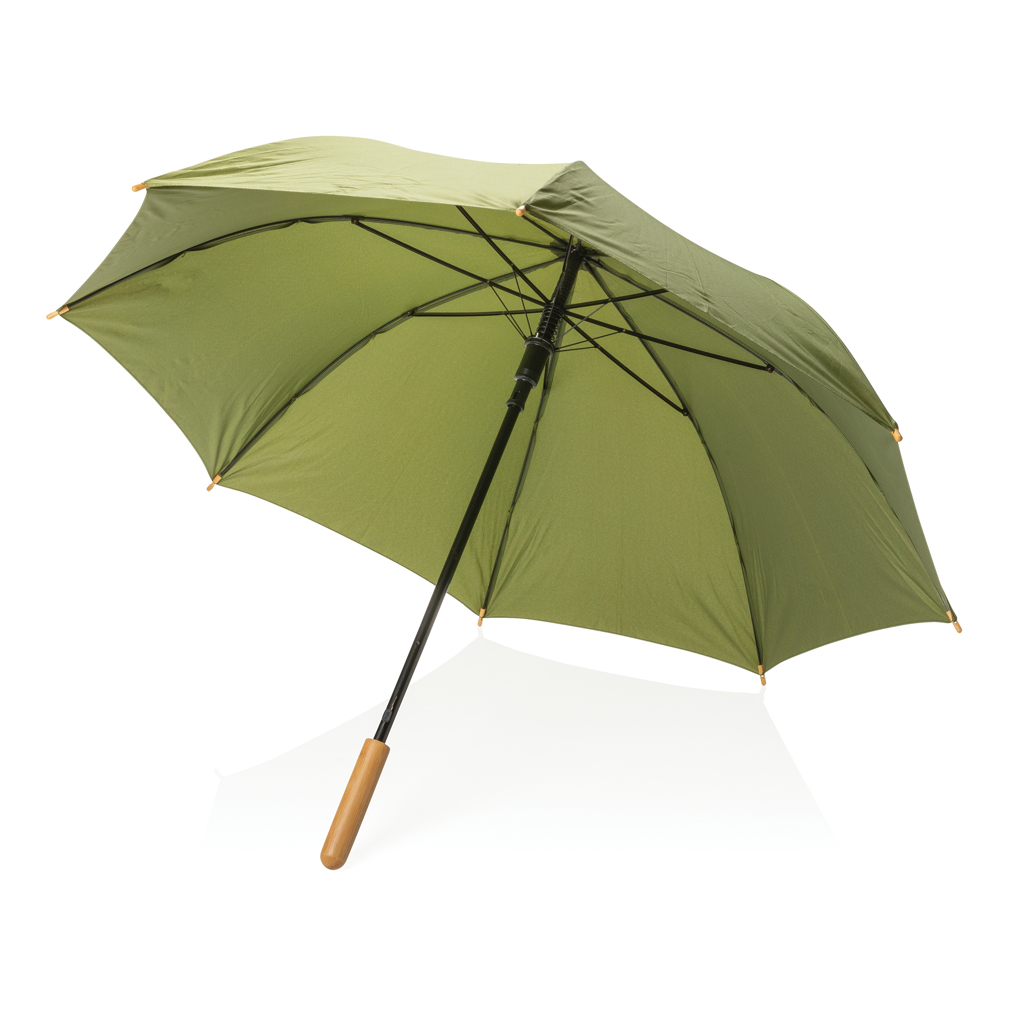 Duurzame paraplu | rPET | 23 Inch | Met bamboe handvat | groen
