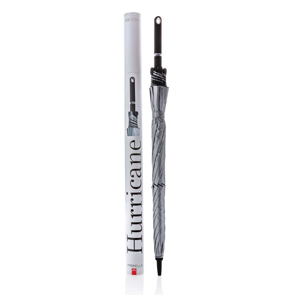 Hurricane umbrella | Polyester | 27" | Easy to open and close | Grey (430) Hurricane umbrella | Polyester | 27" | Easy to open and close | Grey (430)