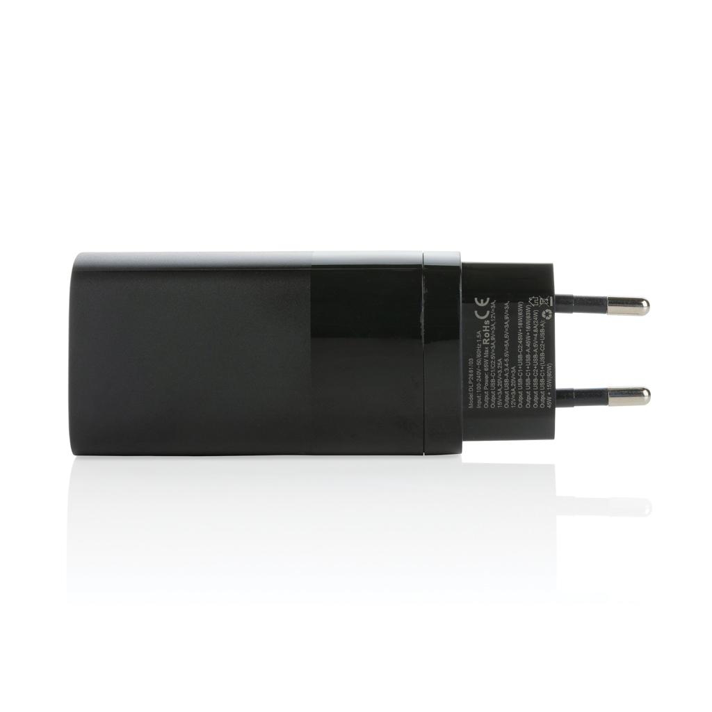 USB wall charger | Philips | ABS | 65W | 3-port USB | black