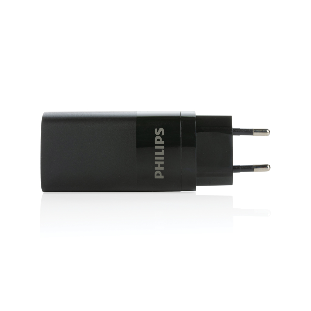 USB wall charger | Philips | ABS | 65W | 3-port USB | black
