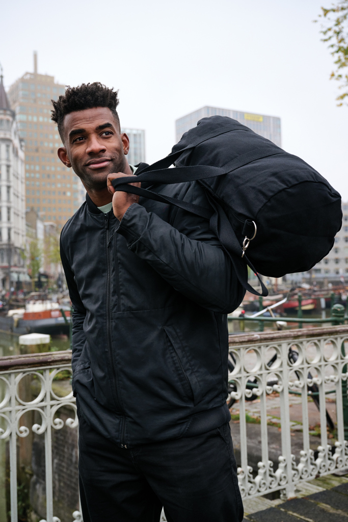 Duffel bag undyed | Recycled canvas | 40L | 285gsm | black Duffel bag undyed | Recycled canvas | 40L | 285gsm | black