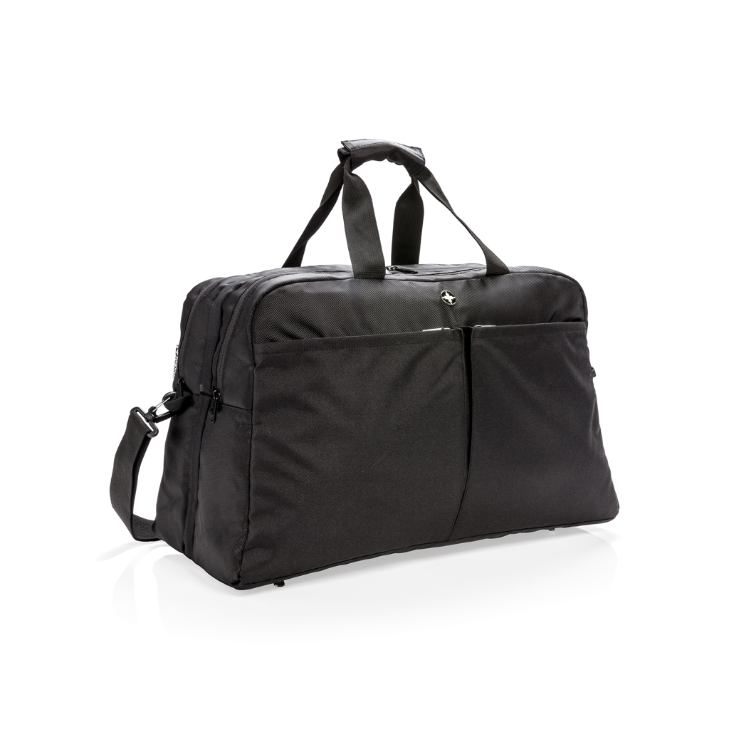 Sac de sport | Polyester | 45 L | Avec compartiment pour ordinateur portable | Avec ouverture pour valise | Sans PVC | Black
