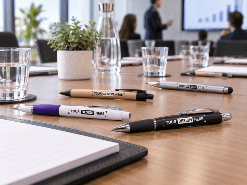 Kugelschreiber auf einem Meeting-Tisch
