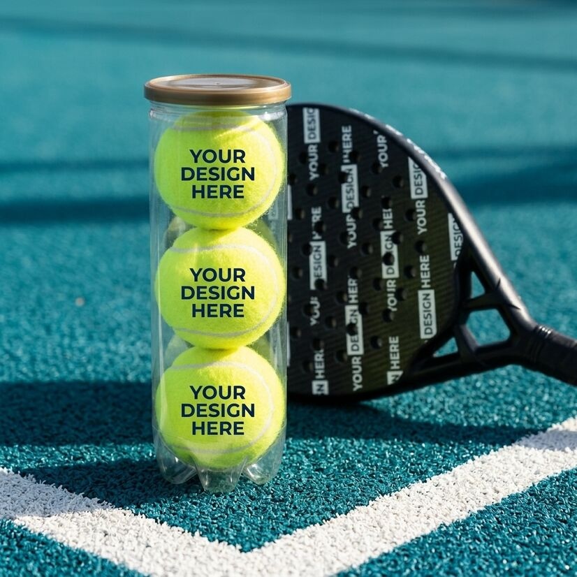 Padel rackets and padel balls as giveaways for a company event