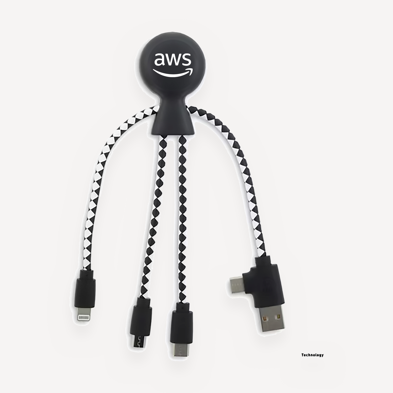 AWS branded multi-connector charging cable