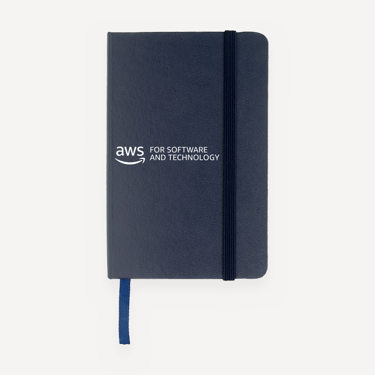 AWS branded notebook with logo on the cover