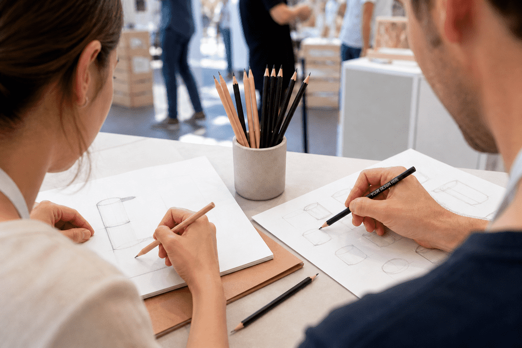 Große Ansicht der Bleistifte beim Workshop