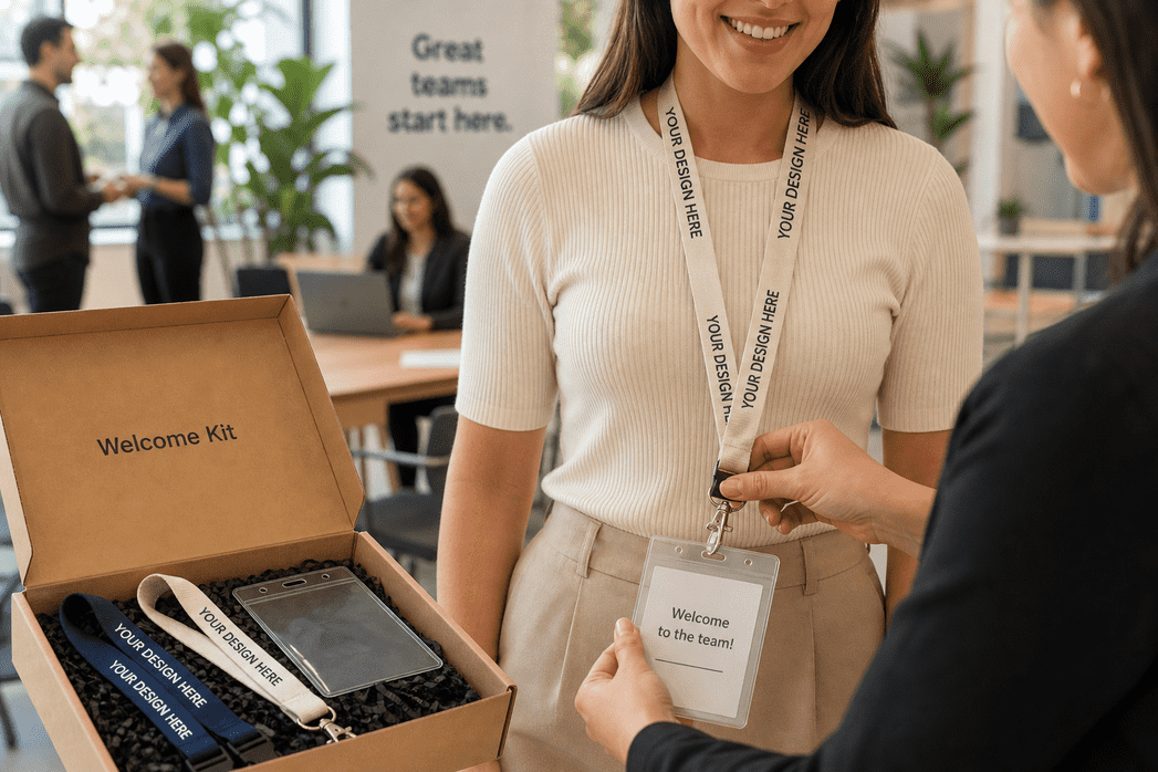 Große Ansicht personalisierter Schlüsselbänder beim Onboarding