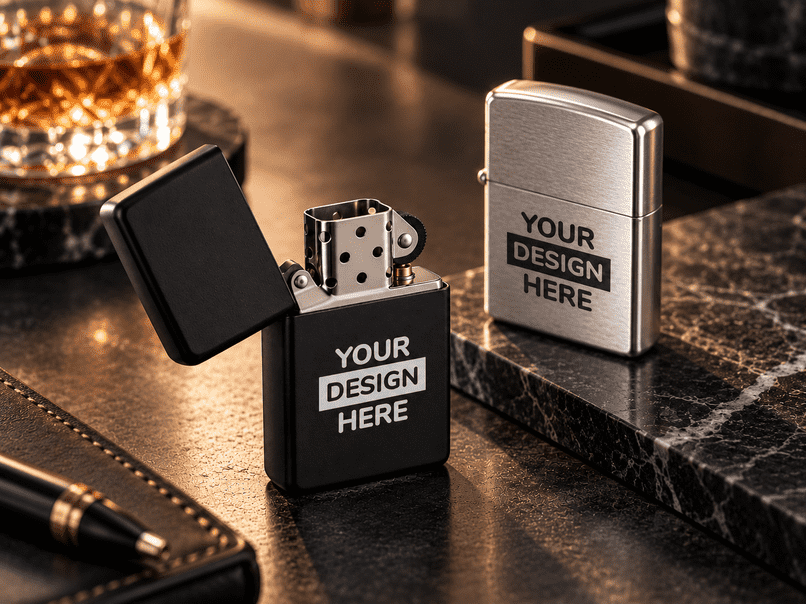 Zippo Feuerzeug in Chrom gebürstet mit Gravur