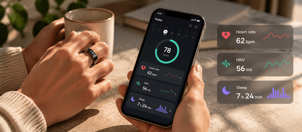 Messwerte eines Smart Rings in einer App
