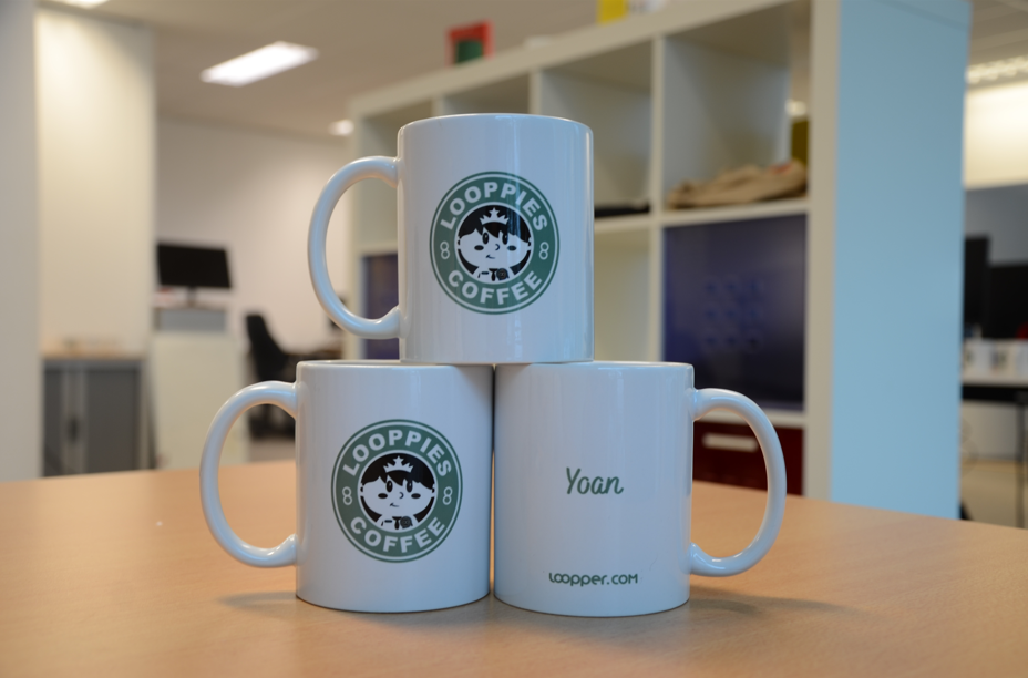 Promotional product display with branded giveaway items