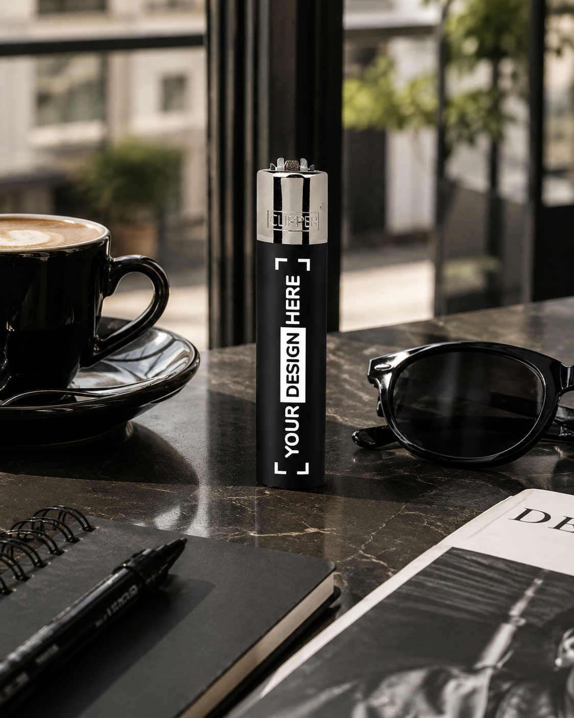 Briquet Clipper personnalisé pour bar ou café