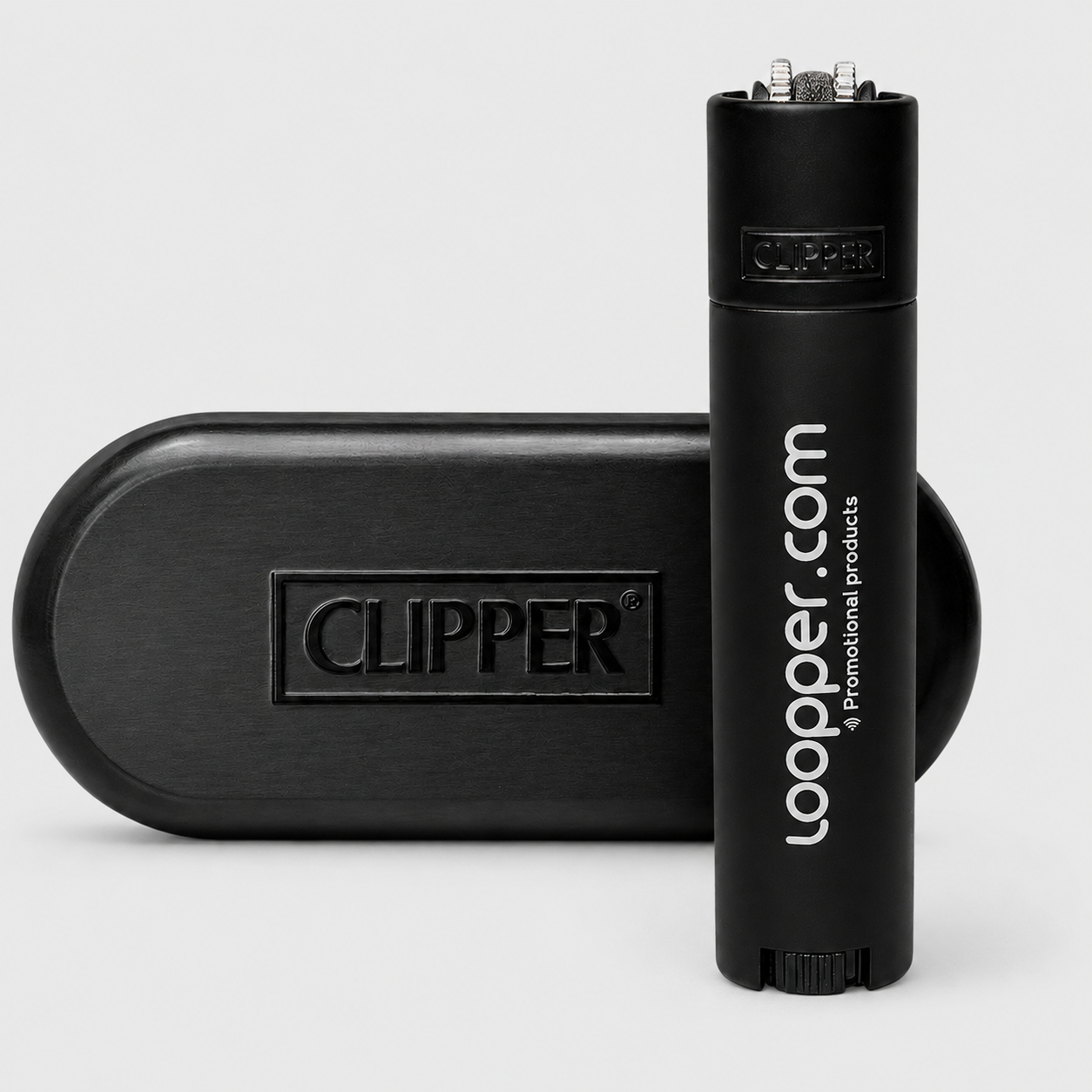 Briquet Clipper personnalisé avec logo après marquage