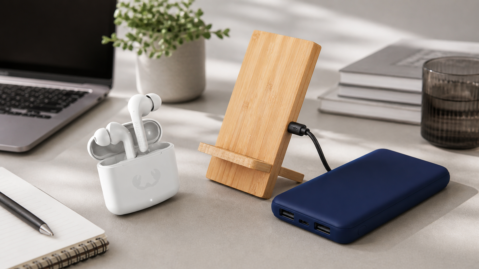 Batterie externe, chargeur sans fil et câble multi-connecteurs personnalisés