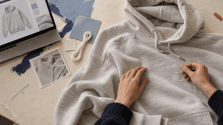 Polo personnalisé et tablette illustrant la rencontre entre création numérique et personnalisation physique