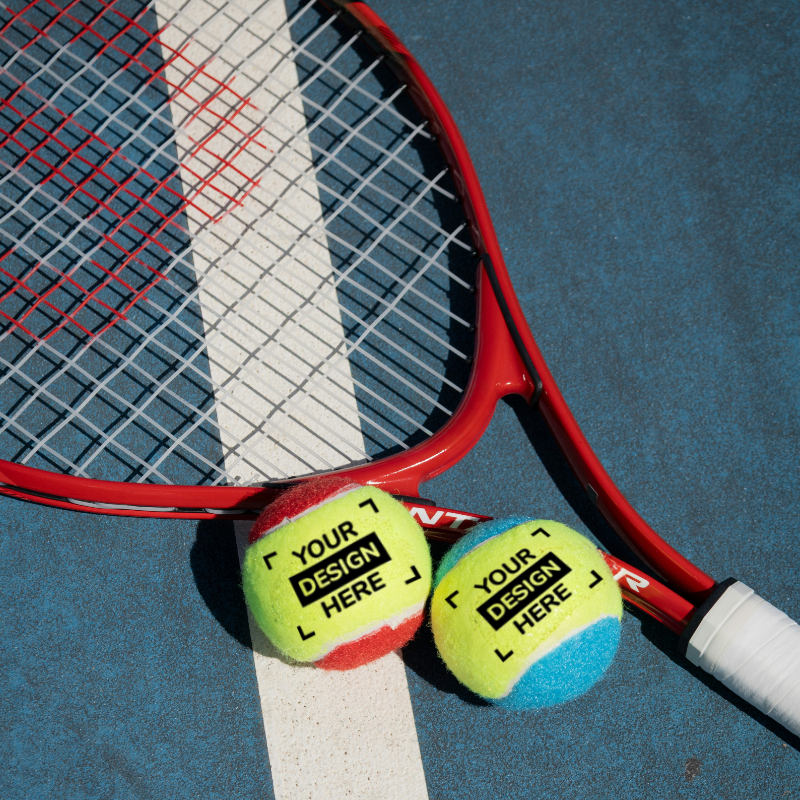 Branded tennis balls with company logo as a corporate gift