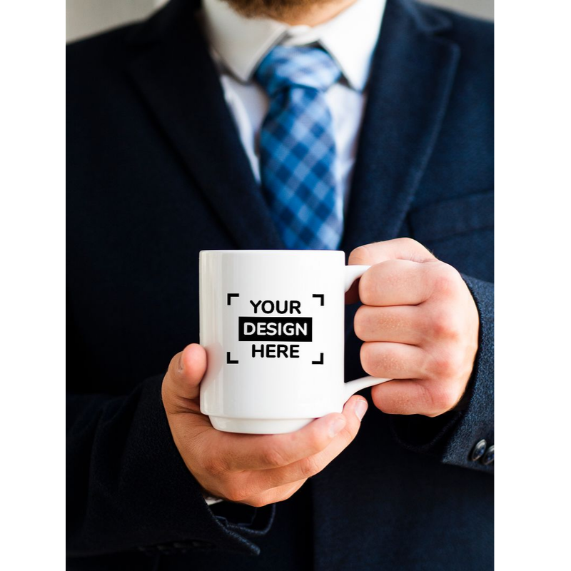 Designidee mit Logo auf personalisierter Tasse