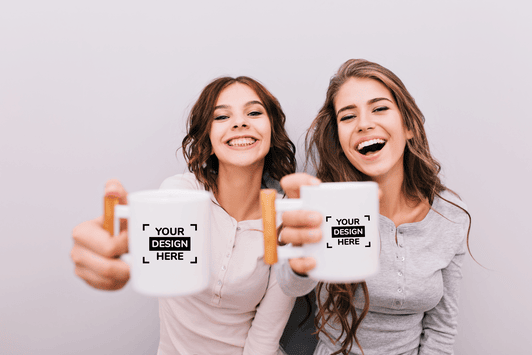Kostenlose digitale Druckvorschau und Verpackung für personalisierte Tassen