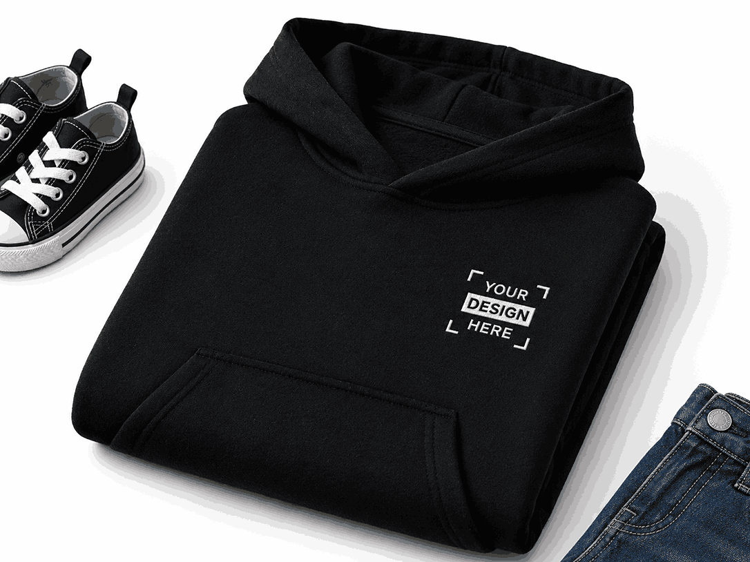 Hoodie in Kindergröße mit Logo