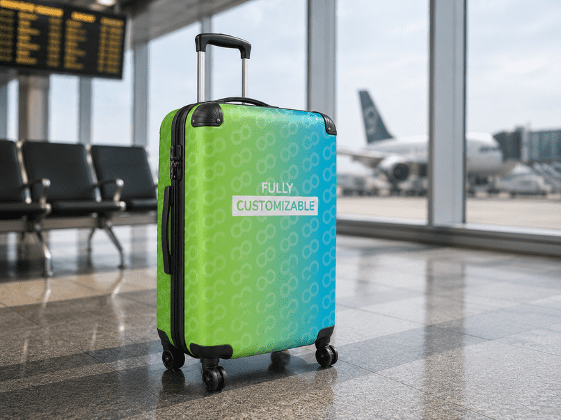 Große Ansicht eines bedruckten Hartschalenkoffers aus Polycarbonat