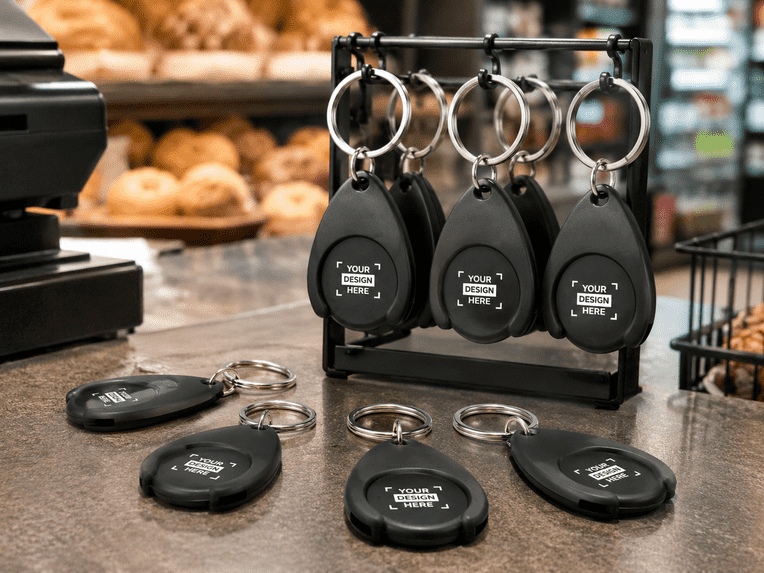 Bedruckter Einkaufswagenchip aus Kunststoff für Supermarkt und Filiale