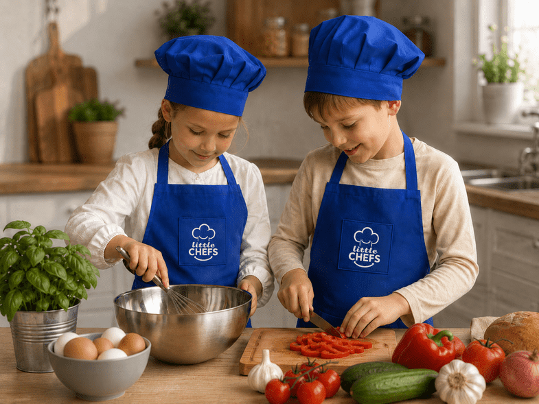 Große Ansicht einer bedruckten Kinderschürze mit Motiv
