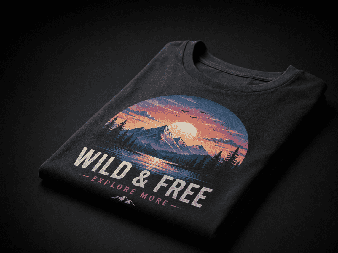 Bedrucktes T-Shirt im Digitaldruck mit farbigem Foto