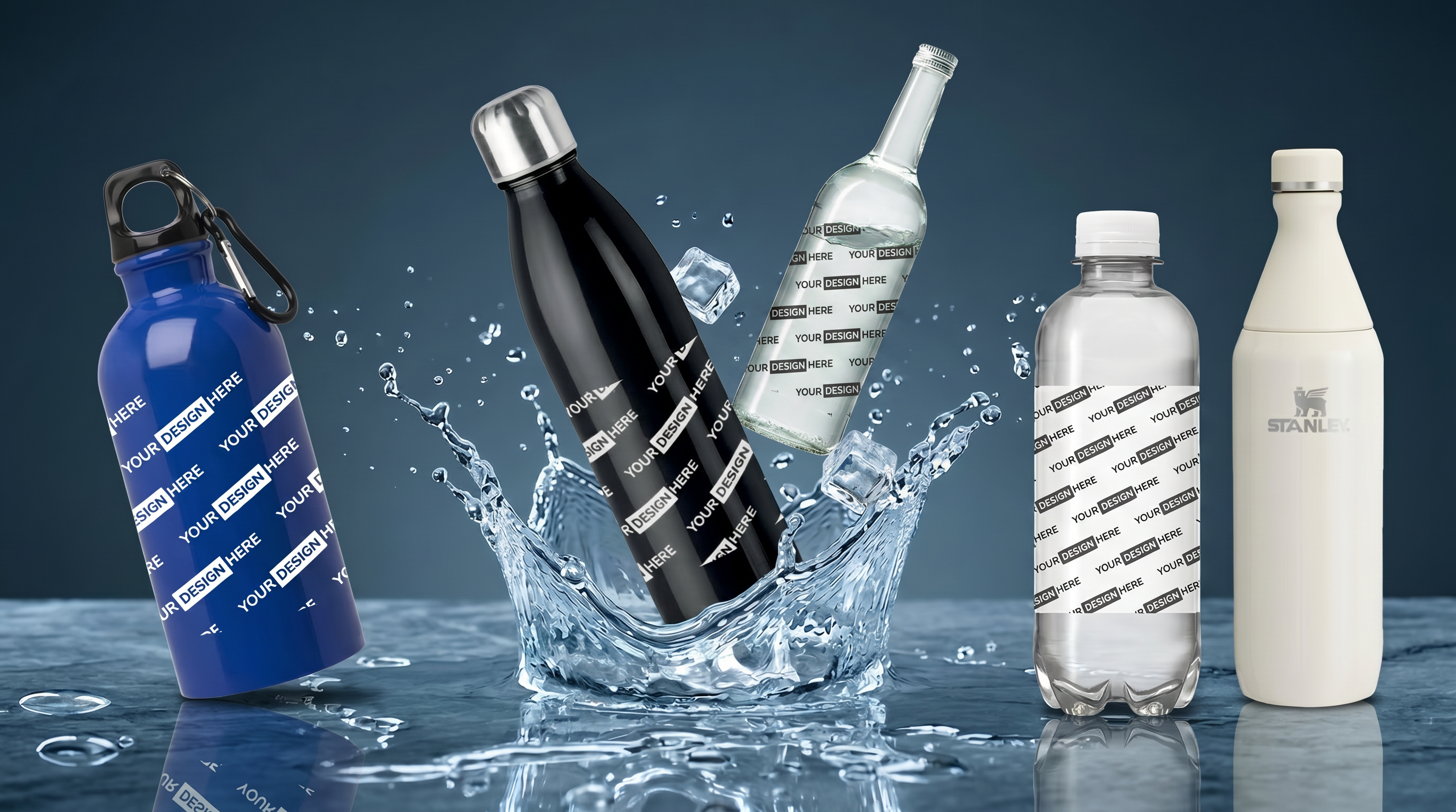 Bedrukte waterflessen voor beurzen, events en relatiegeschenken